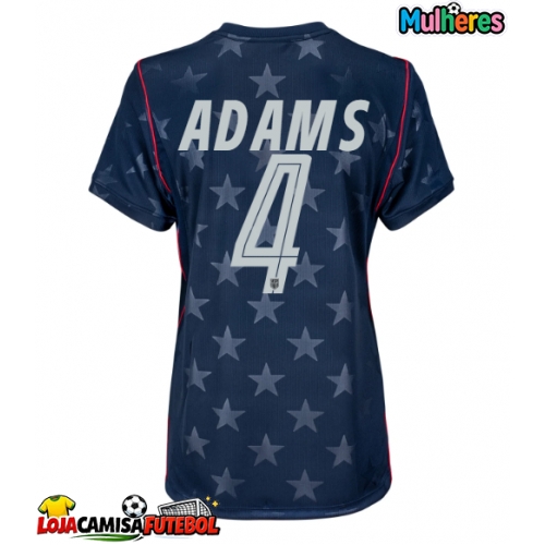 Camisa de Futebol Estados Unidos Tyler Adams #4 Equipamento Secundário Mulheres Mundo 2026 Manga Curta